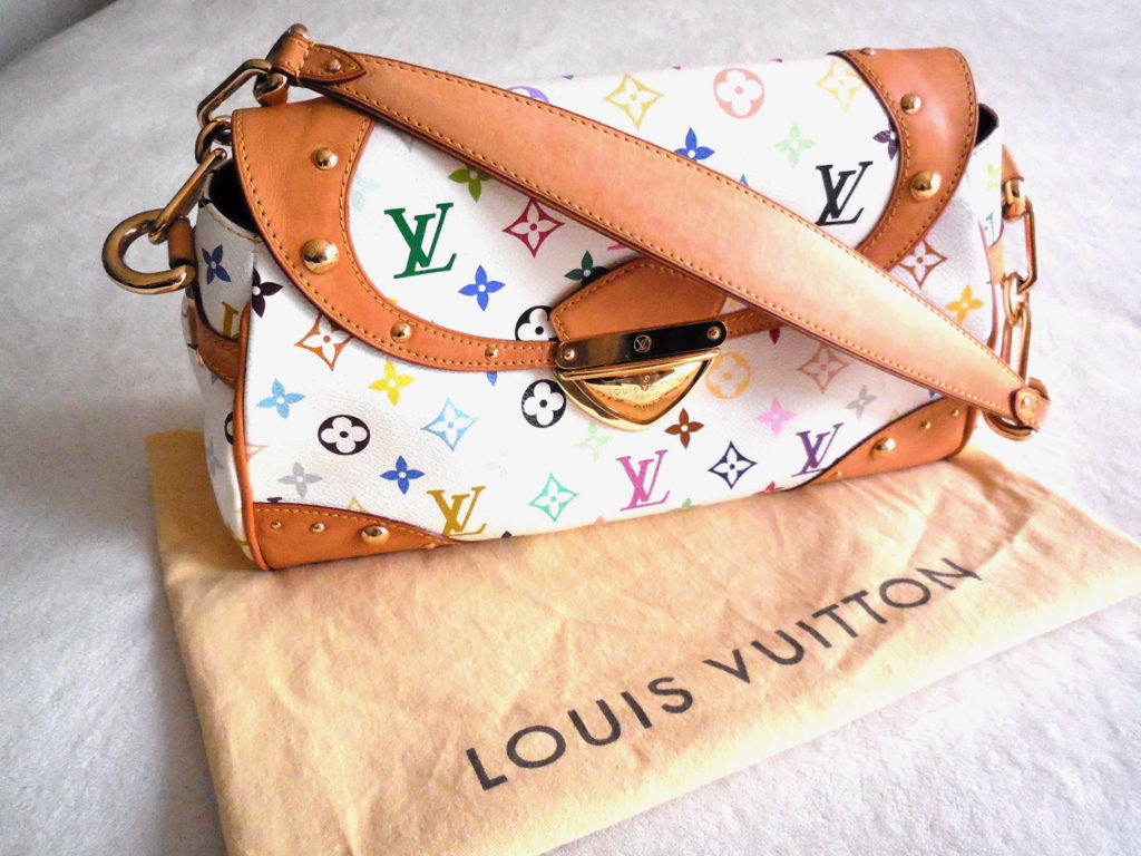 Louis Vuitton Takashi Murakami White Multicolor Beverly MM Handbag