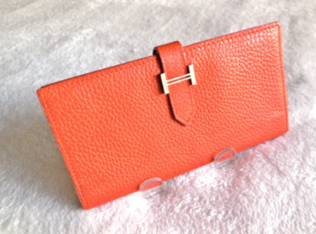 Hermes Orange Epsom Bearn H-Wallet