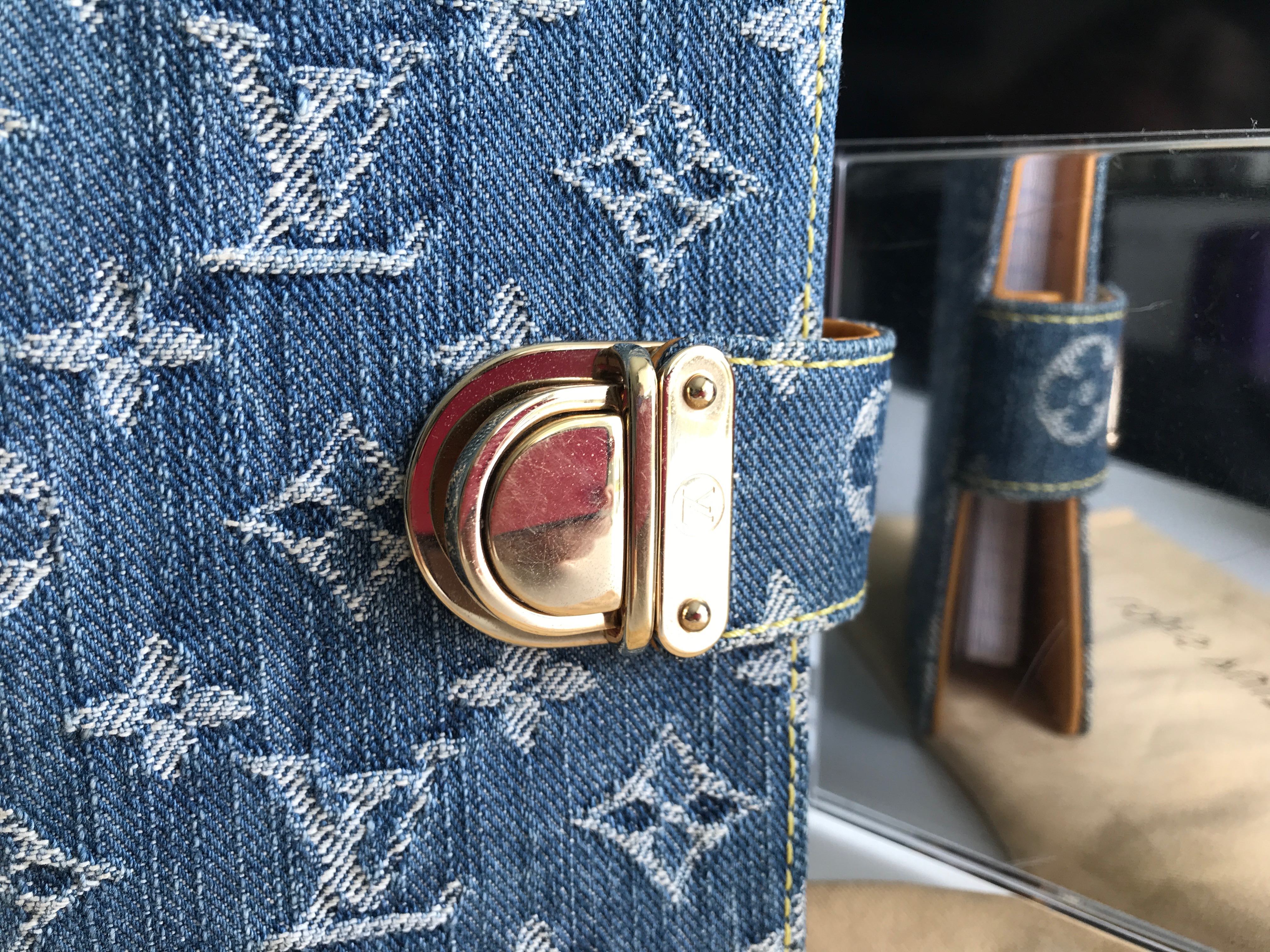 Louis Vuitton Blue Denim Monogram Denim Small Ring Agenda - Yoogi's Closet