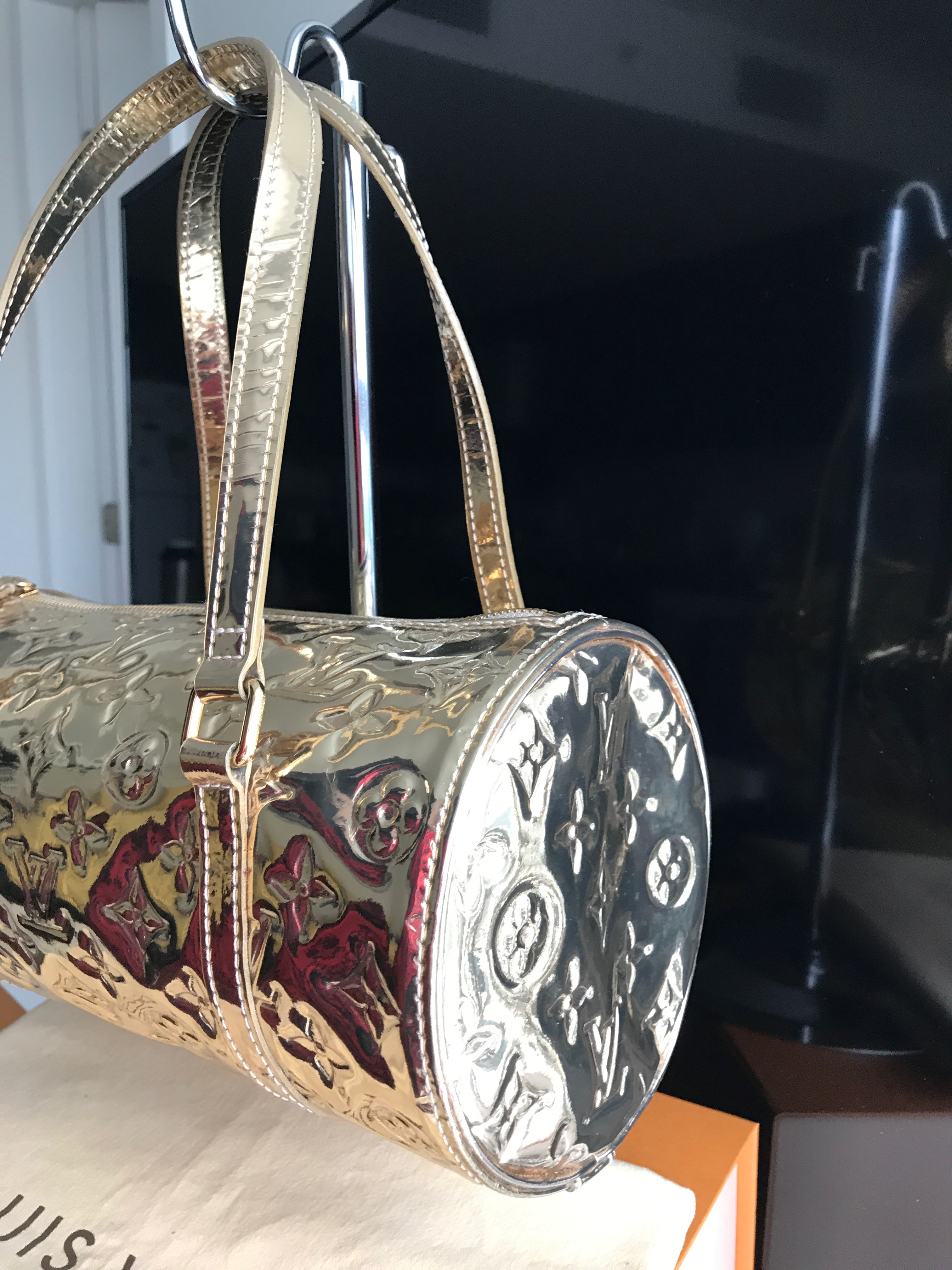 LOUIS VUITTON M95270 Monogram Miroir Papillon Dre Gold Hand Bag Ex++