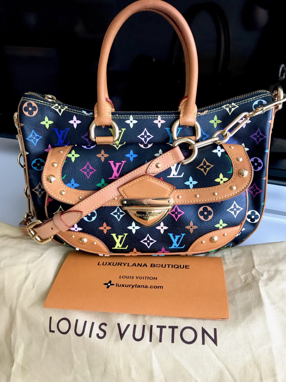 Louis Vuitton Black Multicolor Rita Handbag