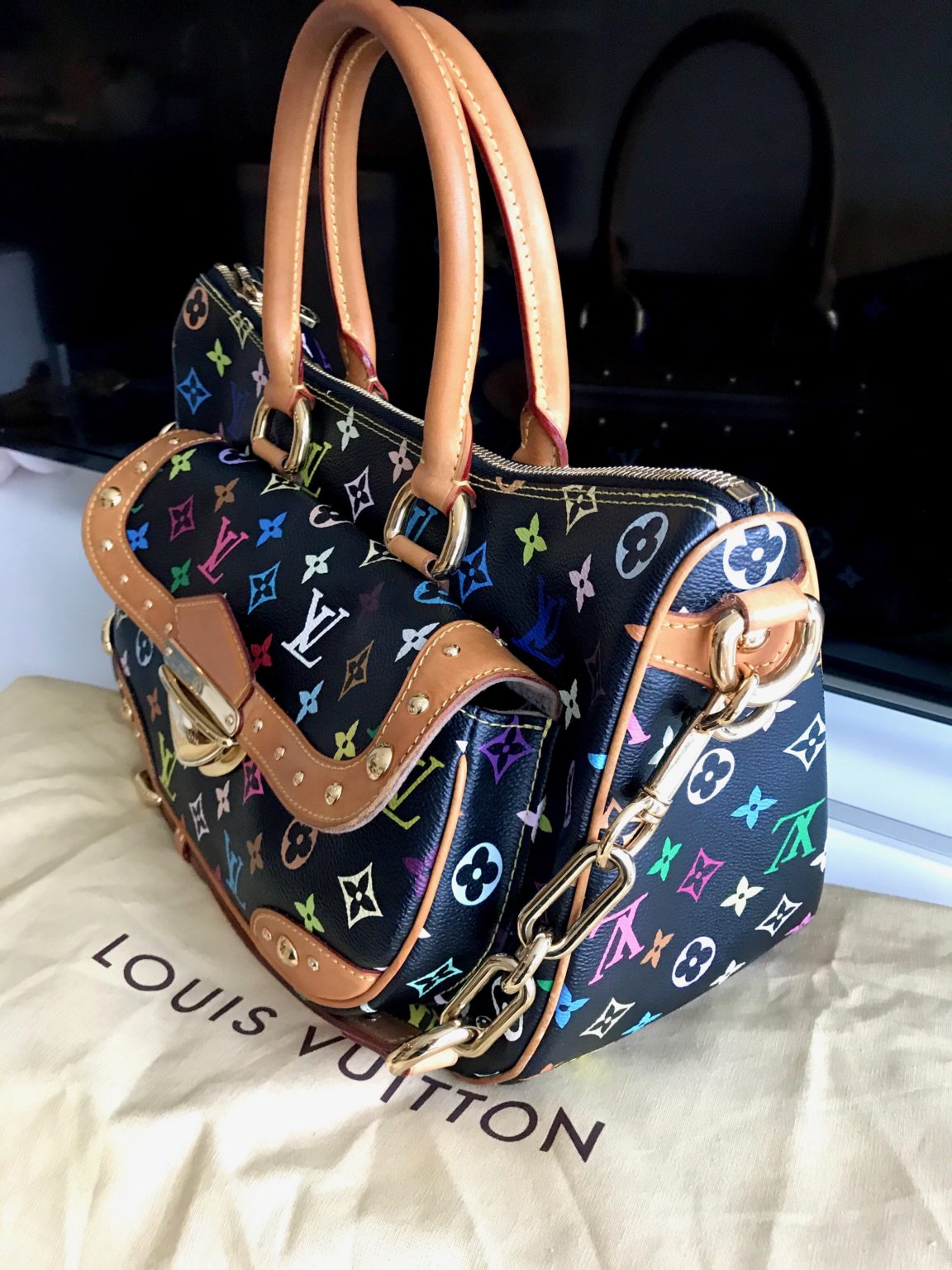 Louis Vuitton Black Multicolor Rita Handbag