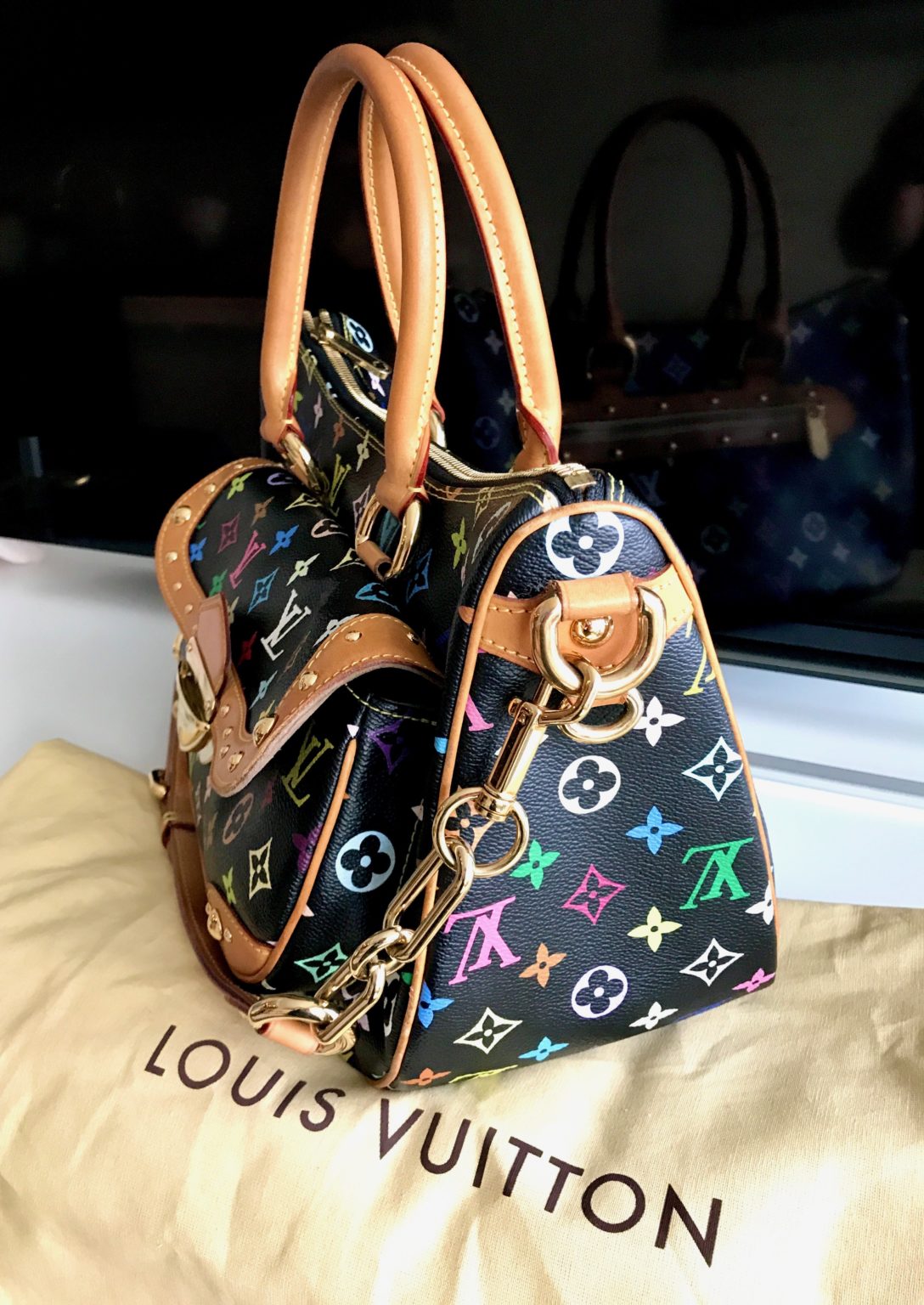 Louis Vuitton Black Multicolor Rita Handbag