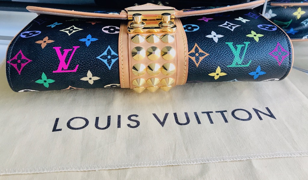 Louis Vuitton Black Multicolor Courtney Studs Pochette Clutch
