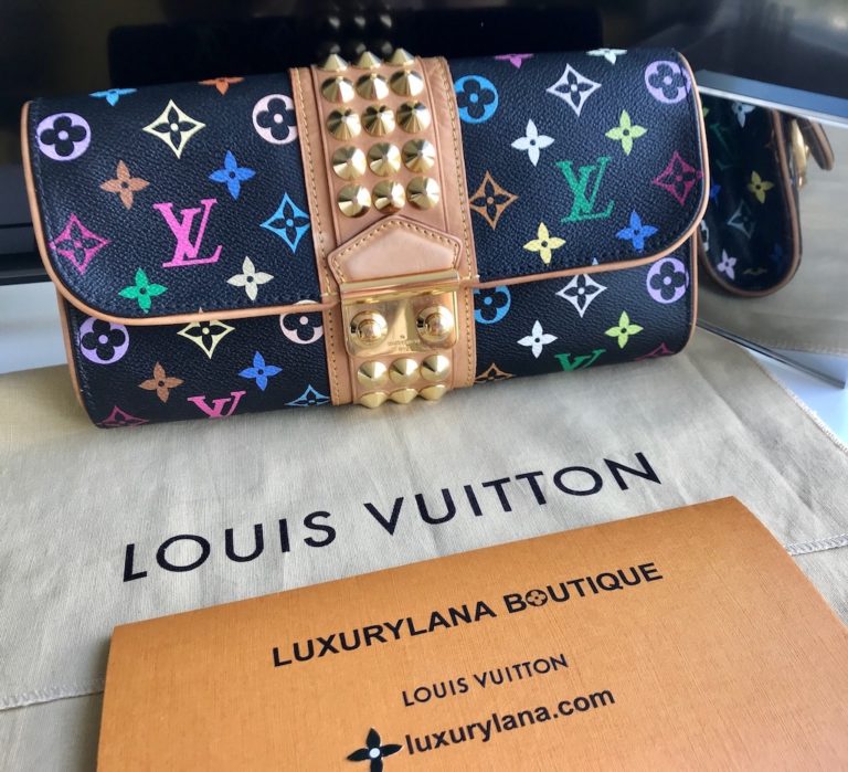 White Multi-Color Monogram Courtney Clutch- Louis Vuitton