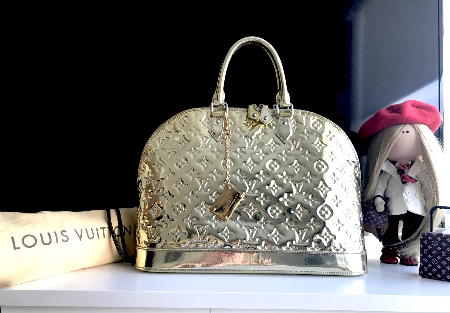 Louis Vuitton Miroir Mirror Gold Alma GM Handbag