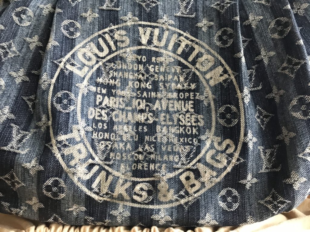 Louis Vuitton Blue Denim Porte Epaule Cruise Raye Cabas GM