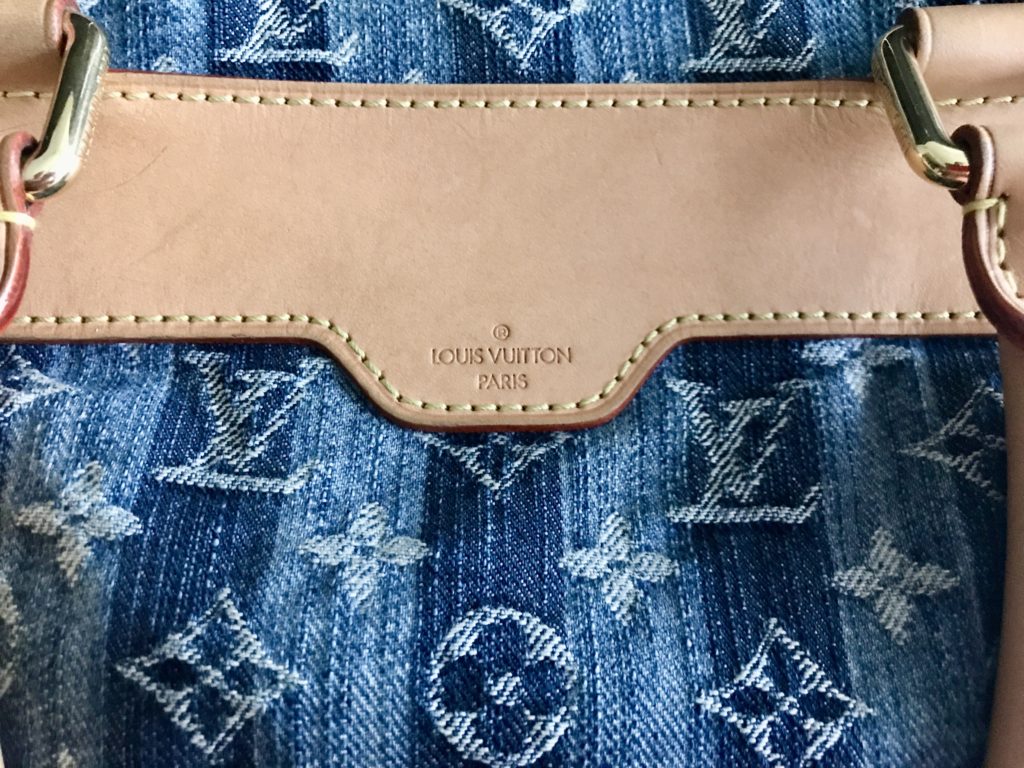 Louis Vuitton Blue Denim Porte Epaule Cruise Raye Cabas GM