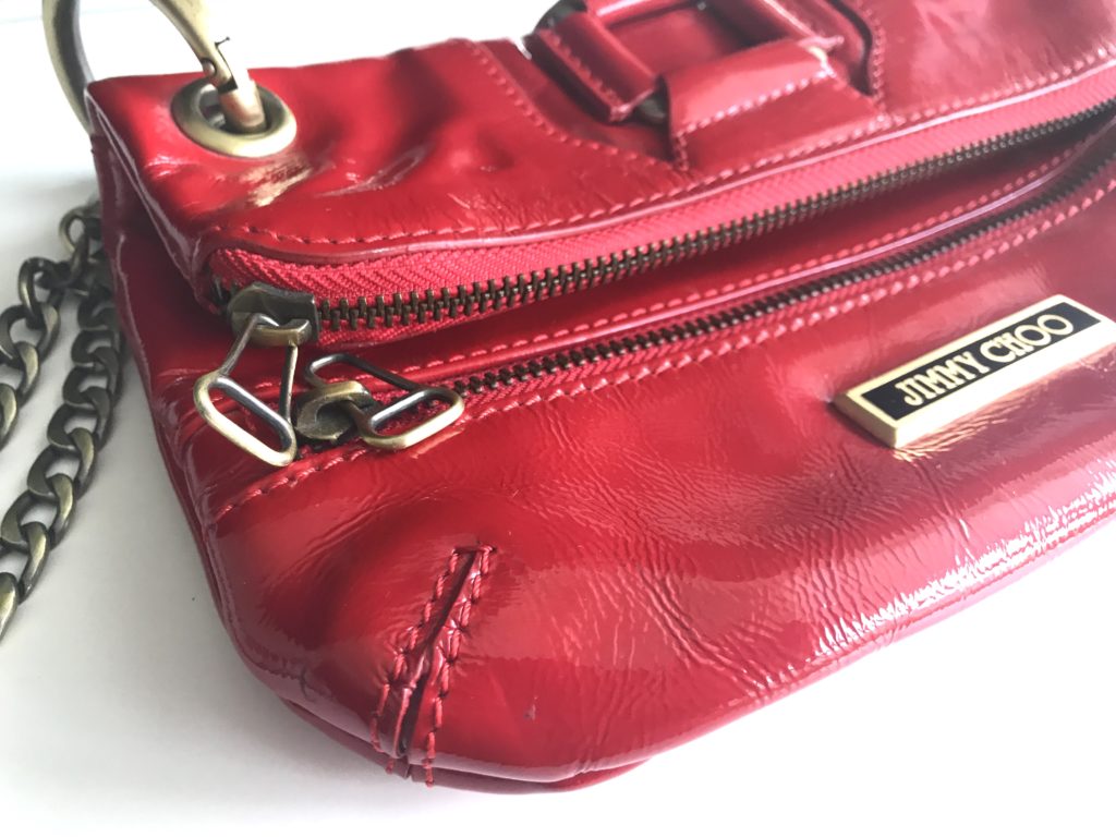 Jimmy Choo Red Patent Mave Clutch