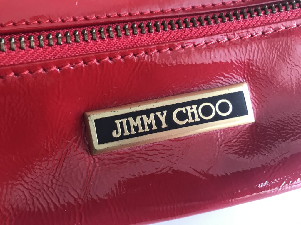 Jimmy Choo Red Patent Mave Clutch