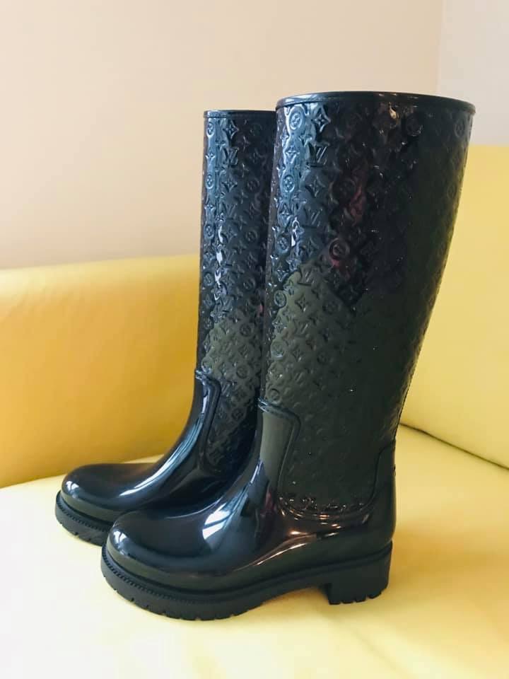 Louis Vuitton - Splash Monogram Rubber Rain Boots 37