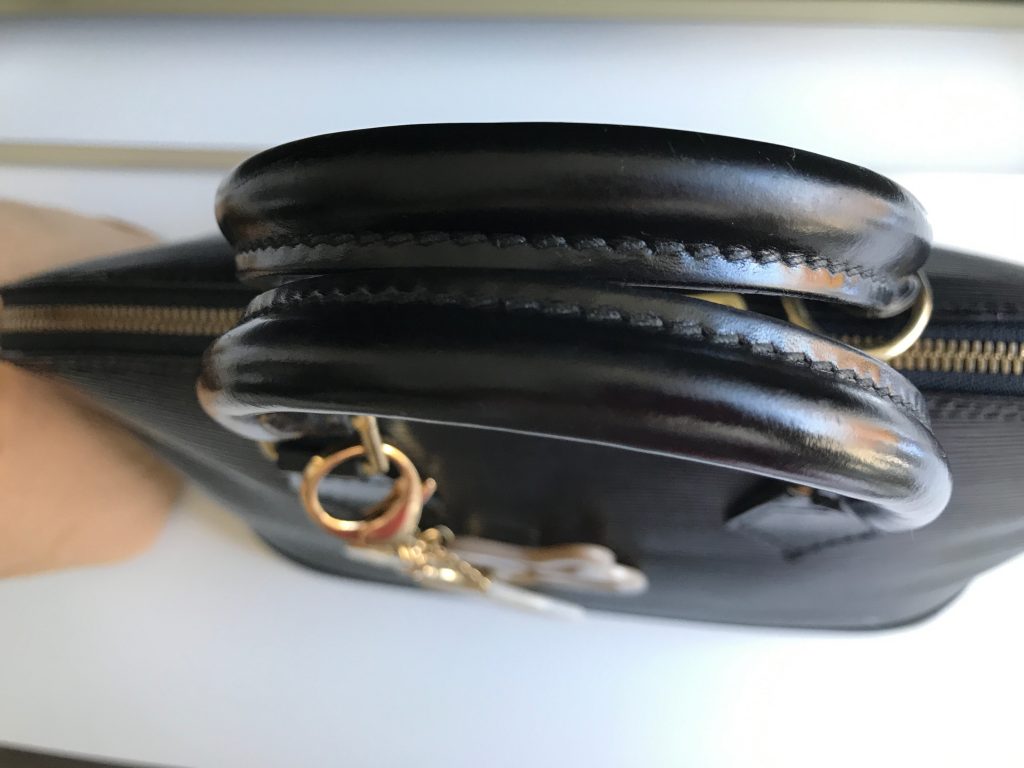 Louis Vuitton Black Epi Alma Handbag