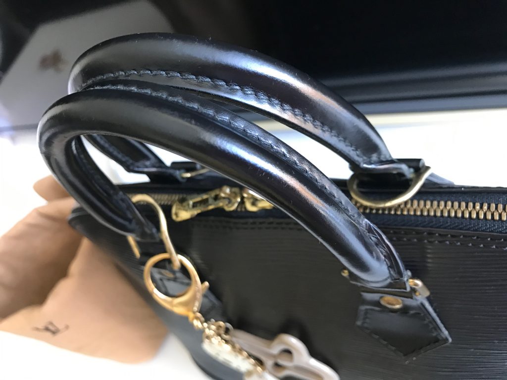 Louis Vuitton Black Epi Alma Handbag