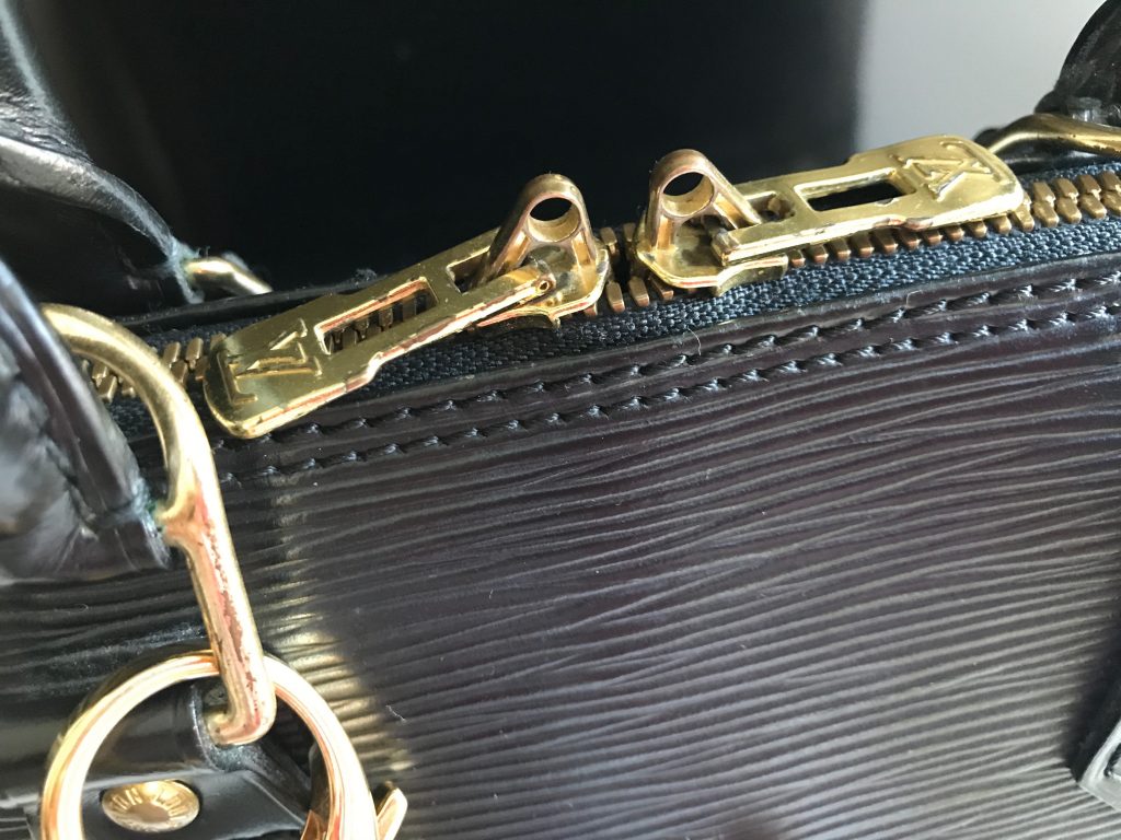 Louis Vuitton Black Epi Alma Handbag