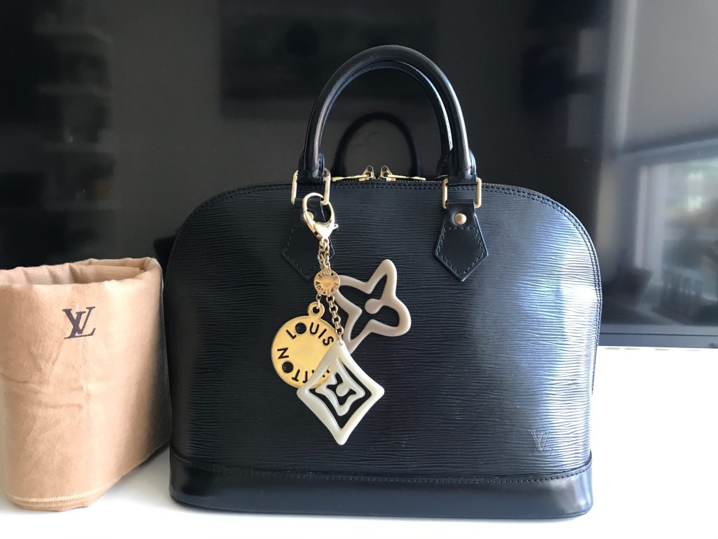 Louis Vuitton Black Epi Alma Handbag