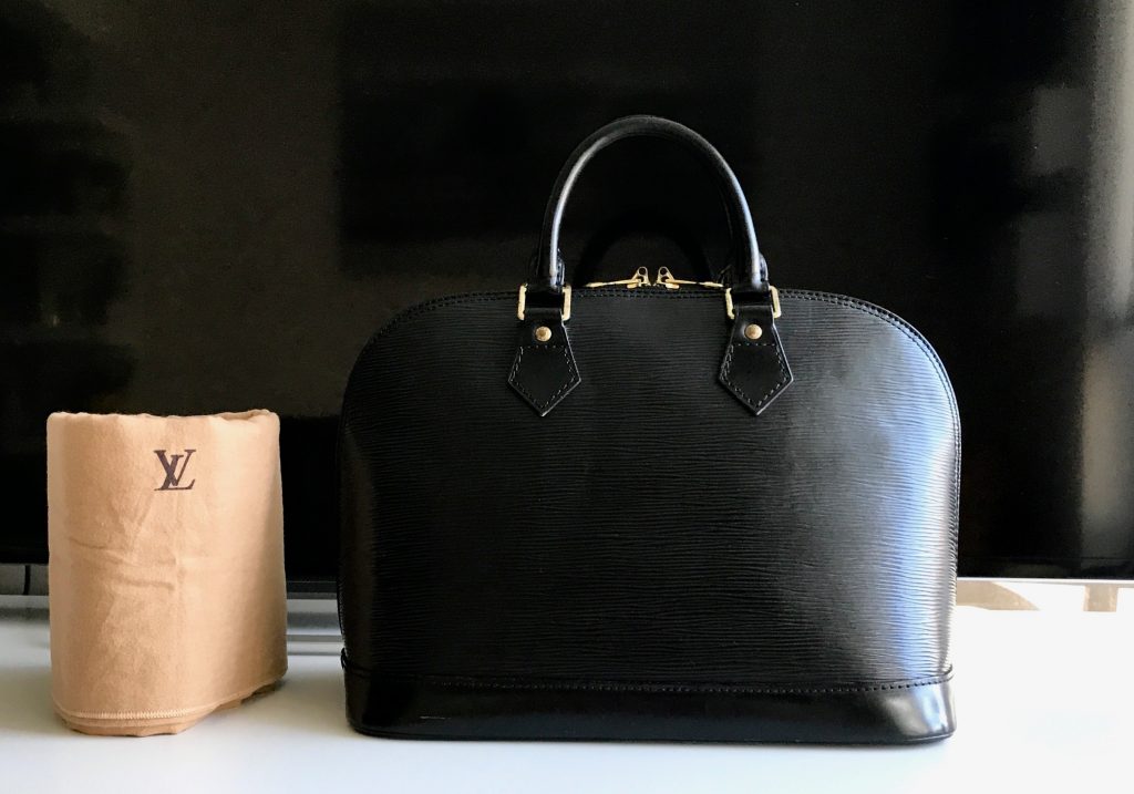 Louis Vuitton Black Epi Alma Handbag