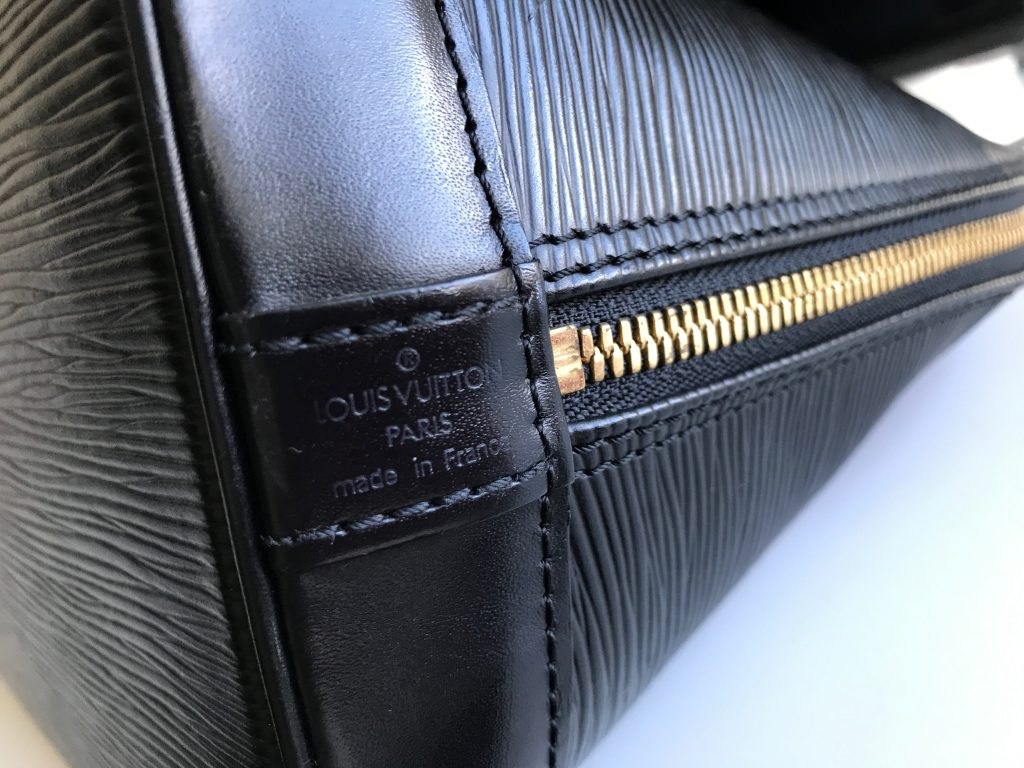 Louis Vuitton Black Epi Alma Handbag