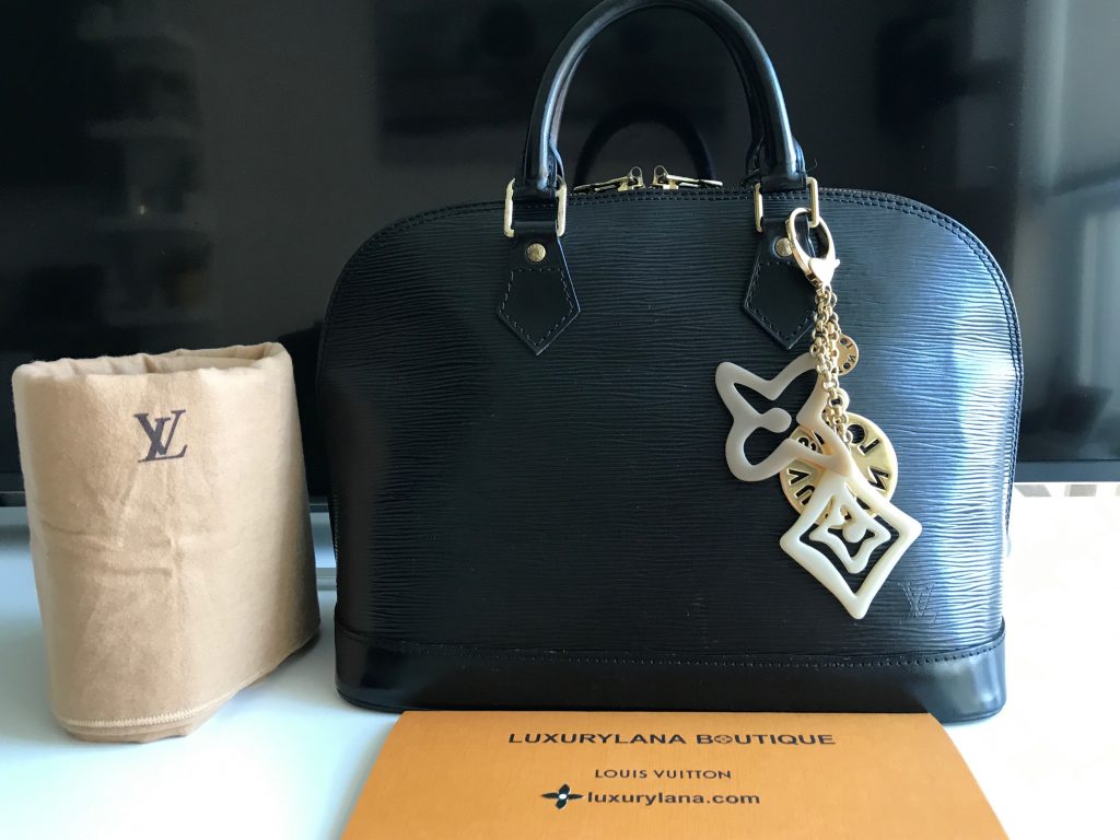 Louis Vuitton Black Epi Alma Handbag