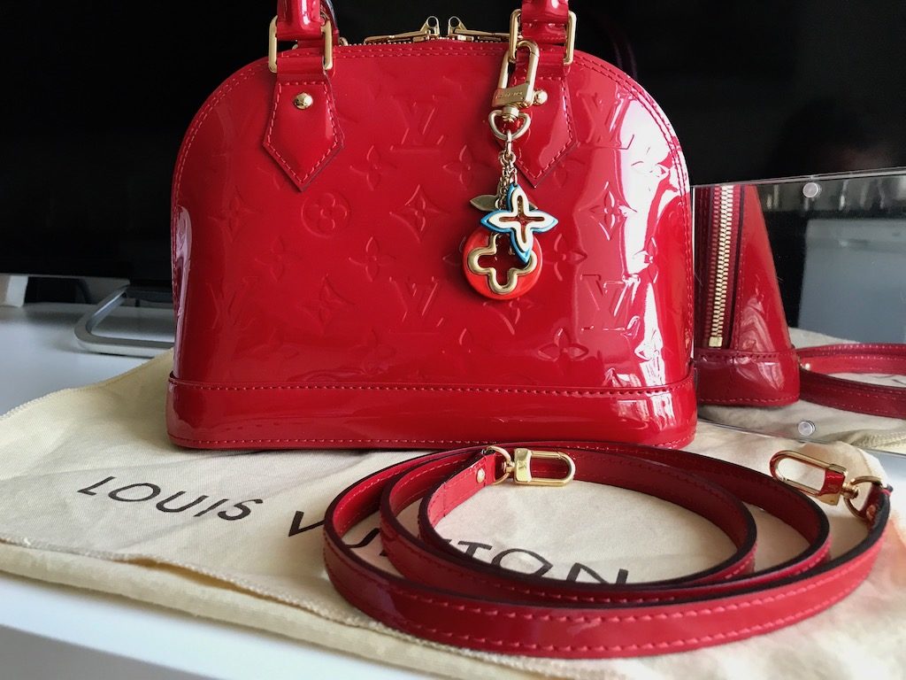 Louis Vuitton Alma BB Vernis Pomme D'Amour Cherry Handbag