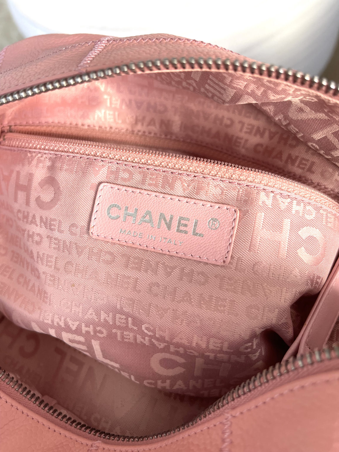 Chanel Square Stitch Bowler Quilted Caviar Pink Ballerina Tote Bag