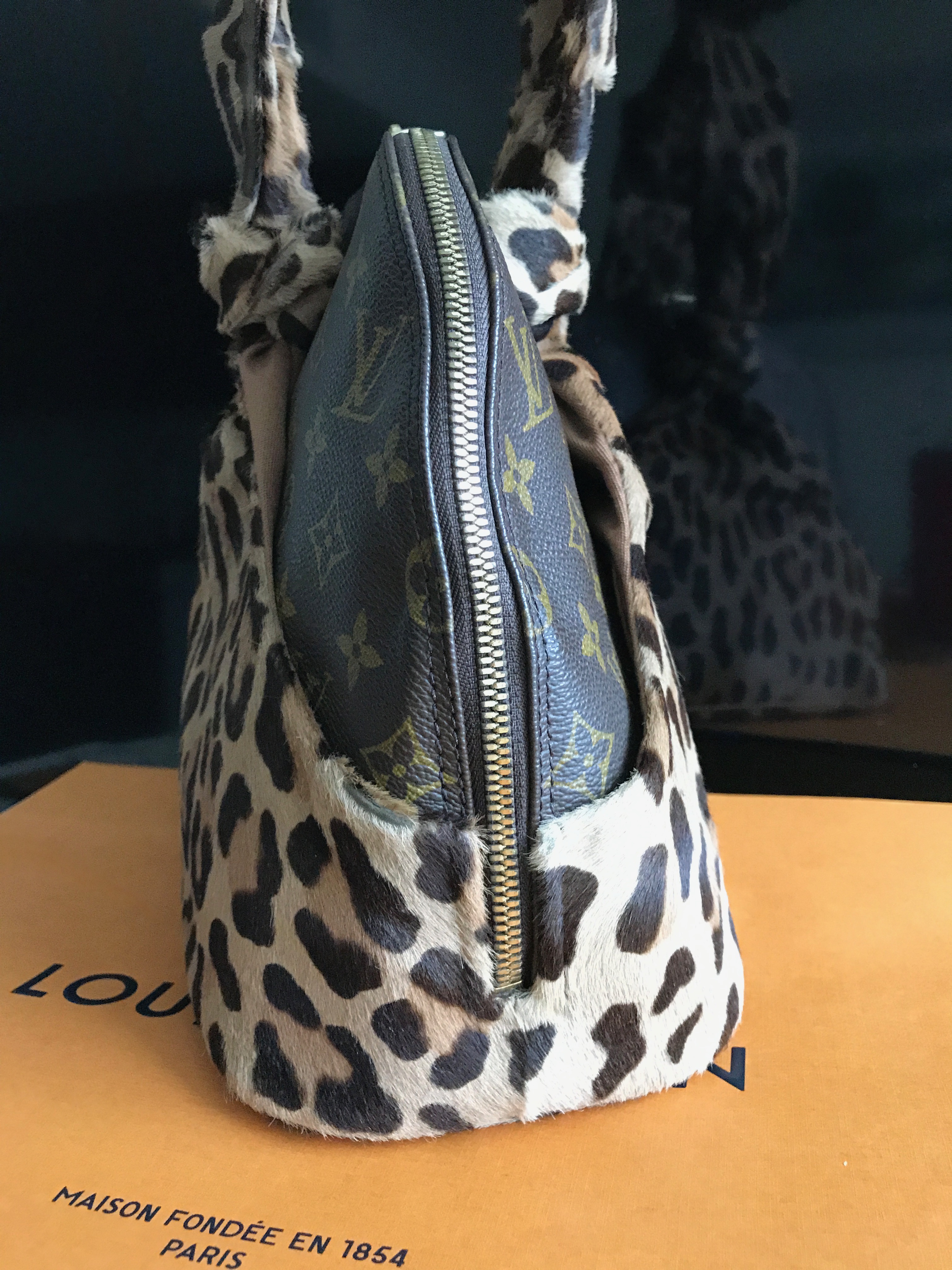 Louis Vuitton Leopard Alaia alma bag Centenaire Fur Monogram Azzedine Tote