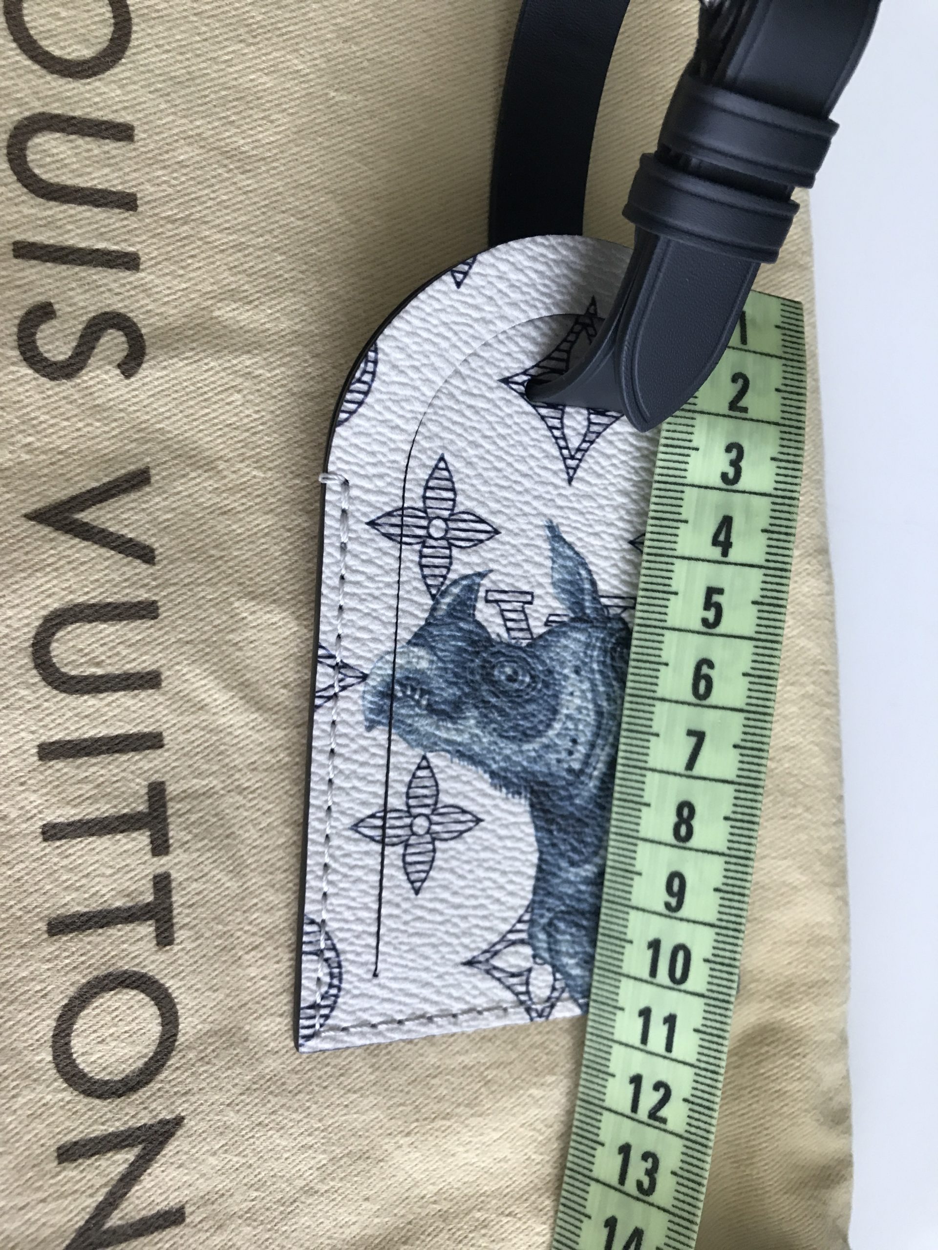 Louis Vuitton Chapman Collaboration Savanna White Rhino Name Tag