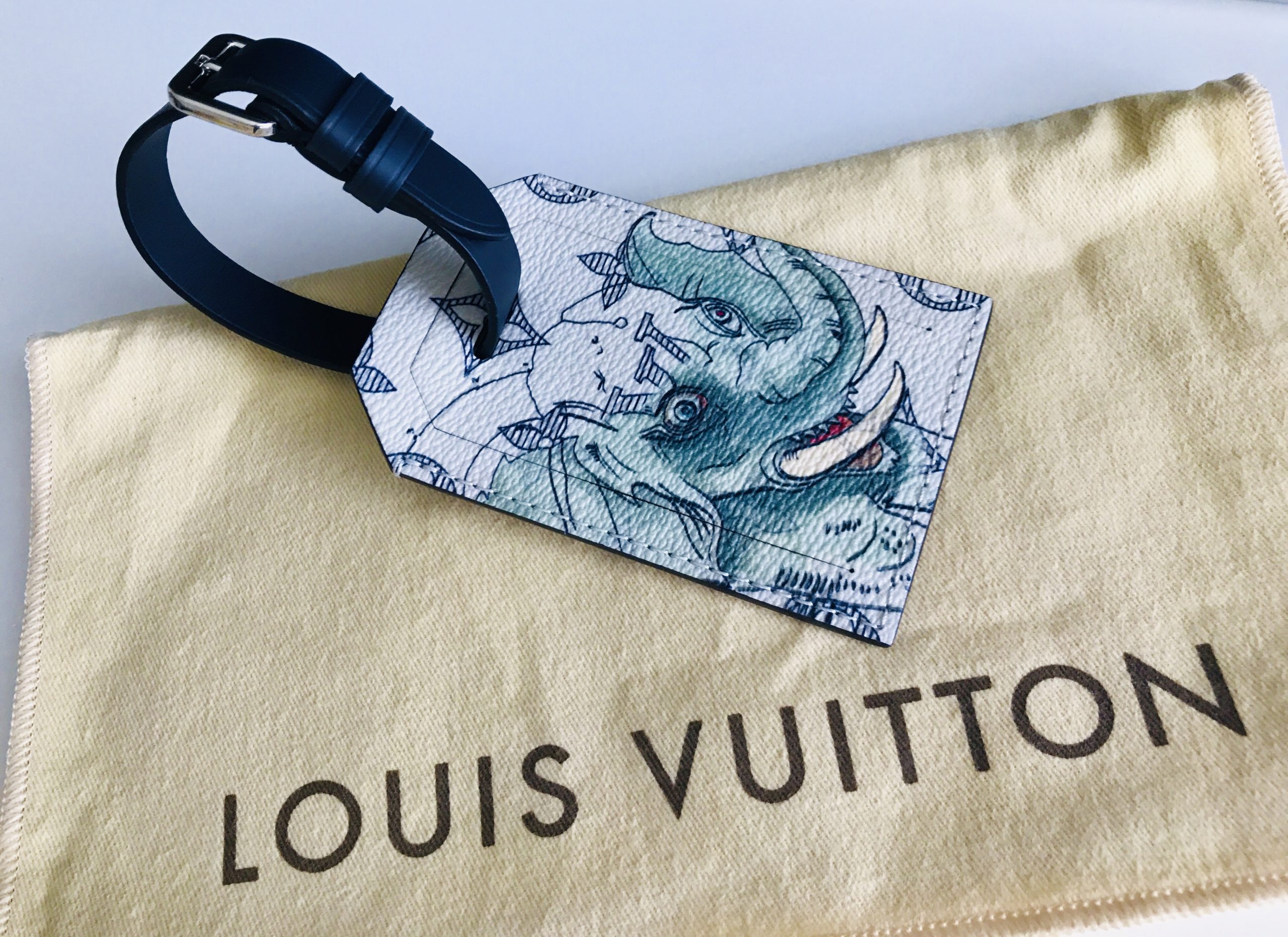 Louis Vuitton Monogram Savanna Elephant Chapman Brothers Canvas Shoulder Bag Blue