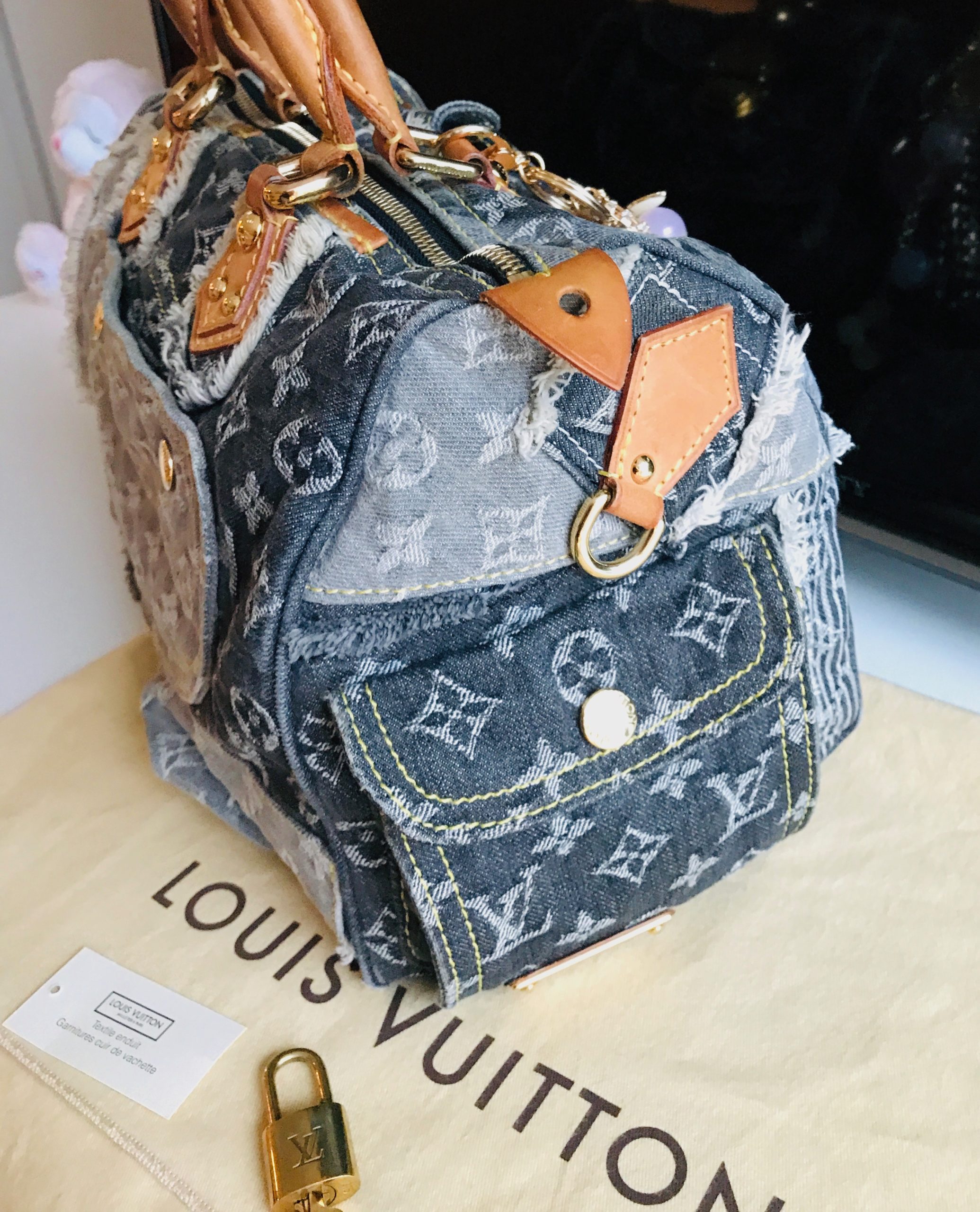 Preloved Louis Vuitton Monogram Denim Patchwork Speedy 30 Hand Bag TH1 –  KimmieBBags LLC