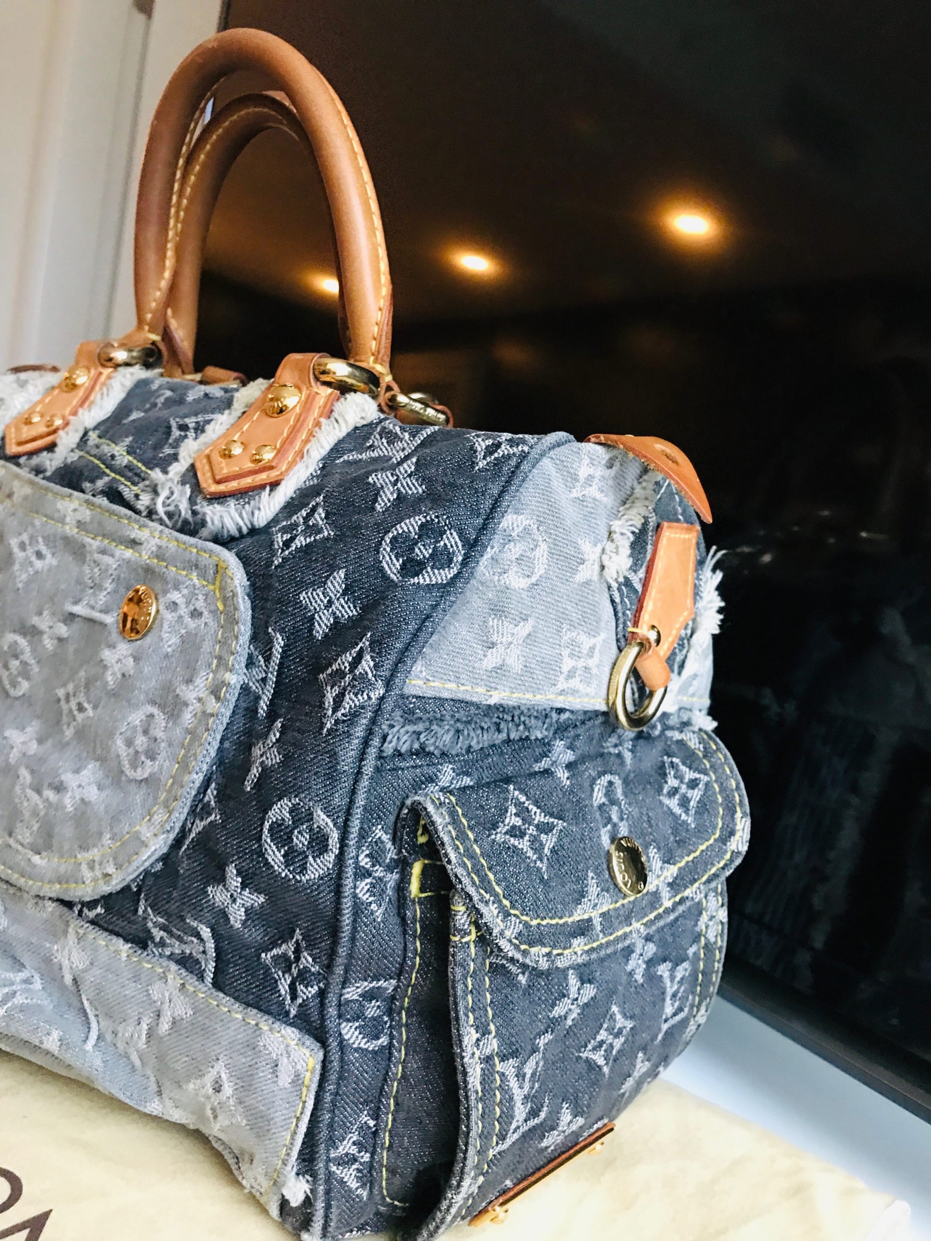 Louis Vuitton 2000s Denim Monogram Speedy Handbag · INTO