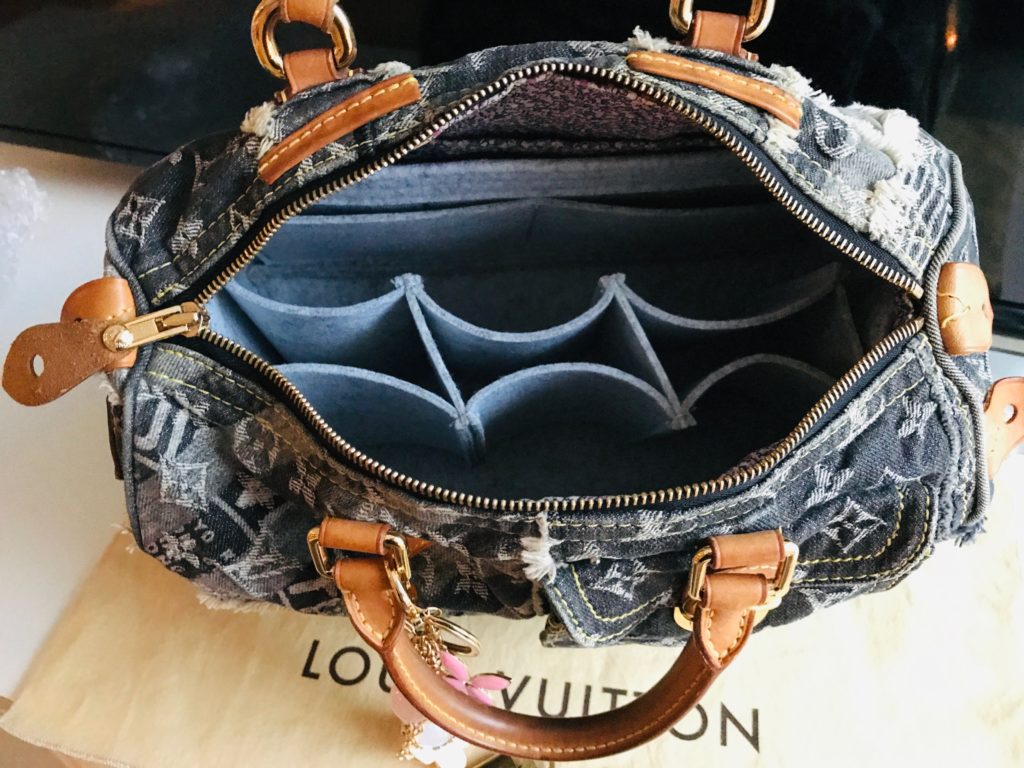 Louis Vuitton Denim Patchwork Speedy 30 Boston Handbag