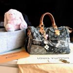 Louis Vuitton Patchwork Speedy Bag Denim 30 Black 2202761