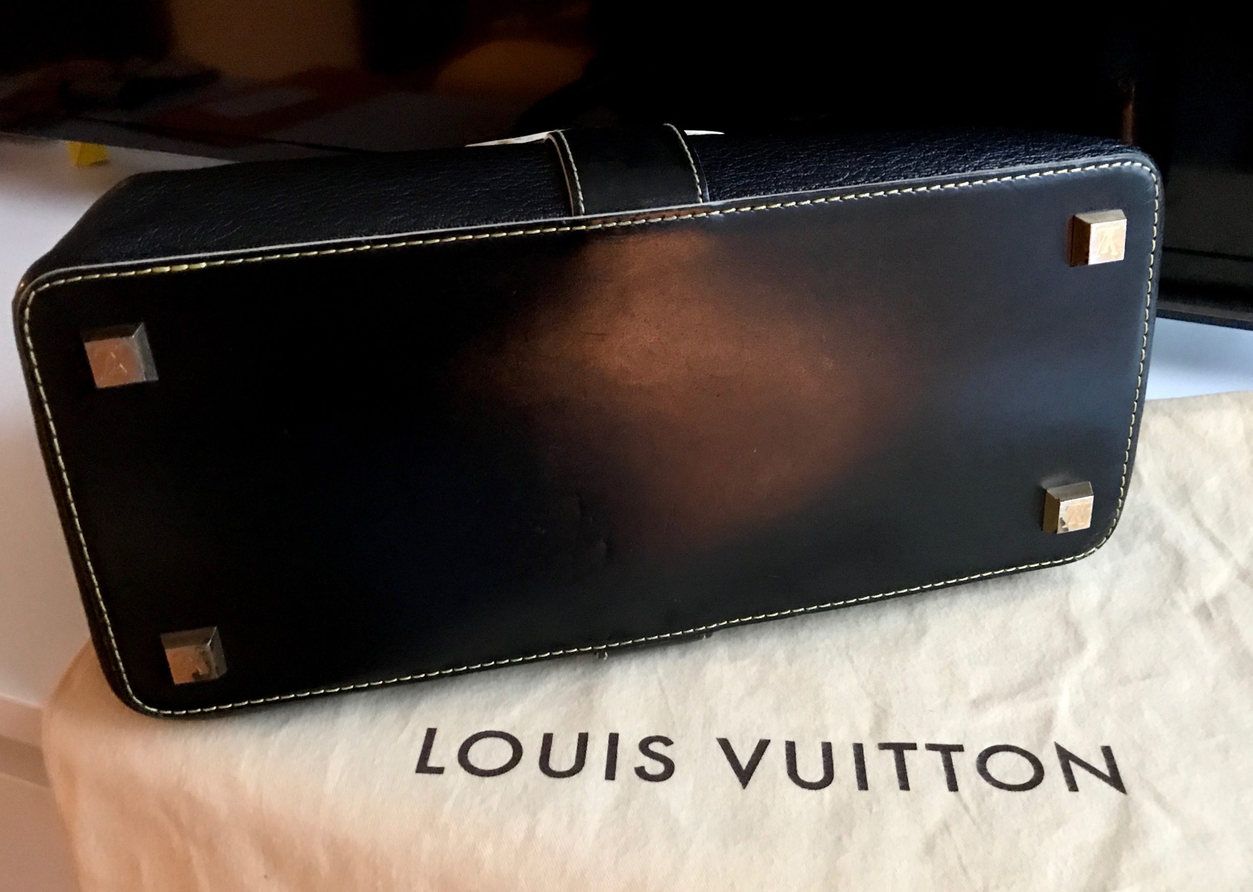 Louis Vuitton L'Ingenieux PM Black Leather Boston Bag