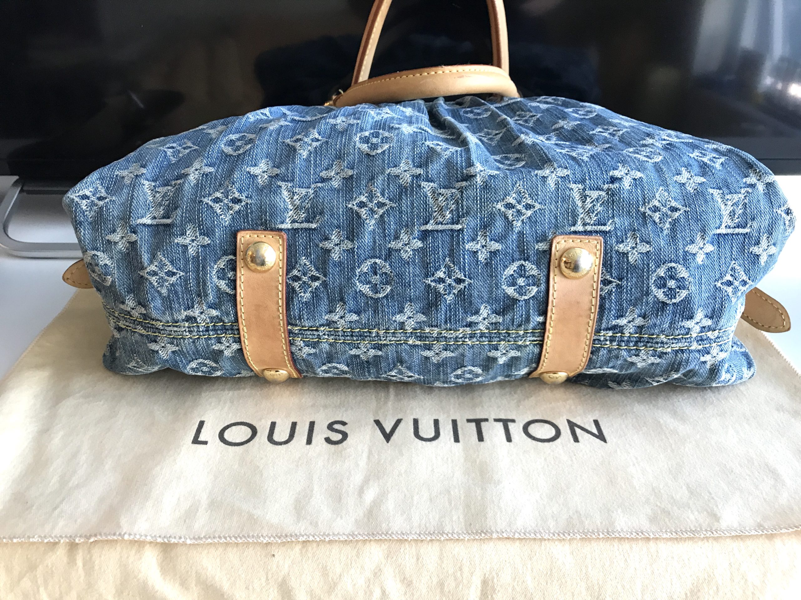 What Goes Around Comes Around Louis Vuitton Blue Denim Neo Speedy