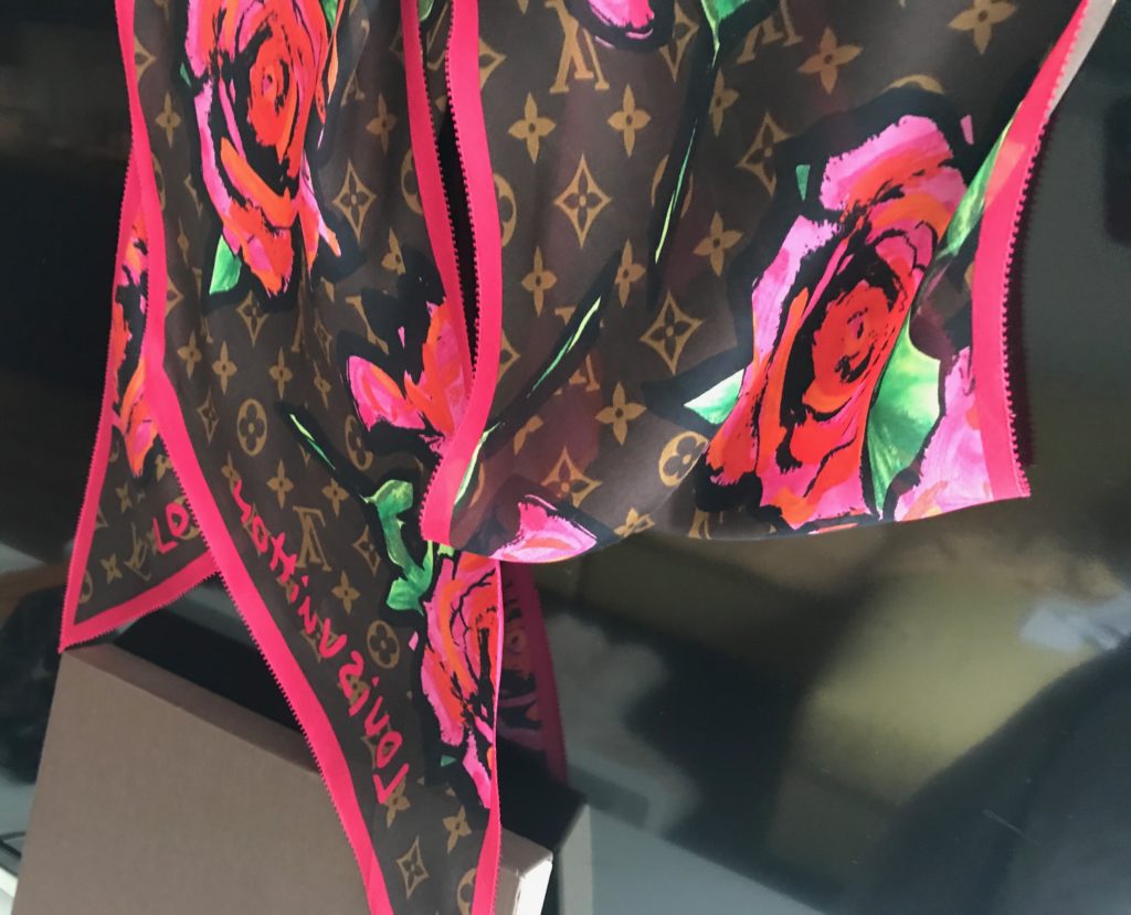 Louis Vuitton Monogram Stephen Sprouse Roses 100% Silk Scarf