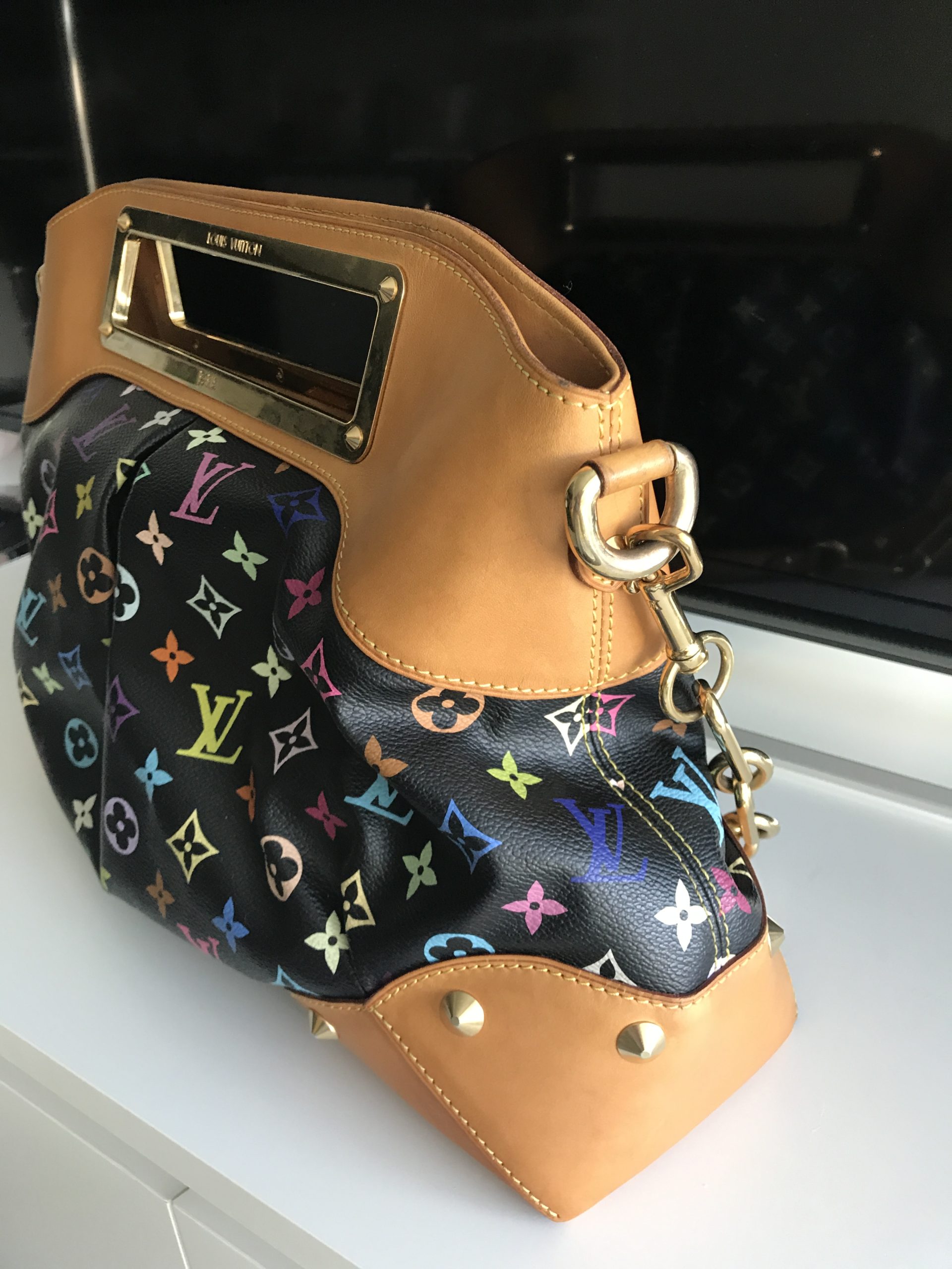 Louis Vuitton, Multicolor Black Monogram Canvas Judy GM …