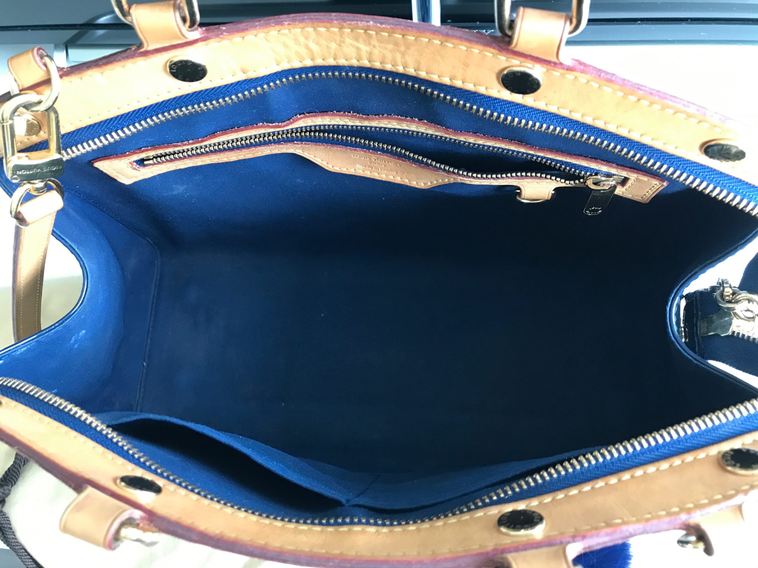 Louis Vuitton, Bags, Authentic Louis Vuitton Monogram Vernis Houston Tote  In Tiffany Blue