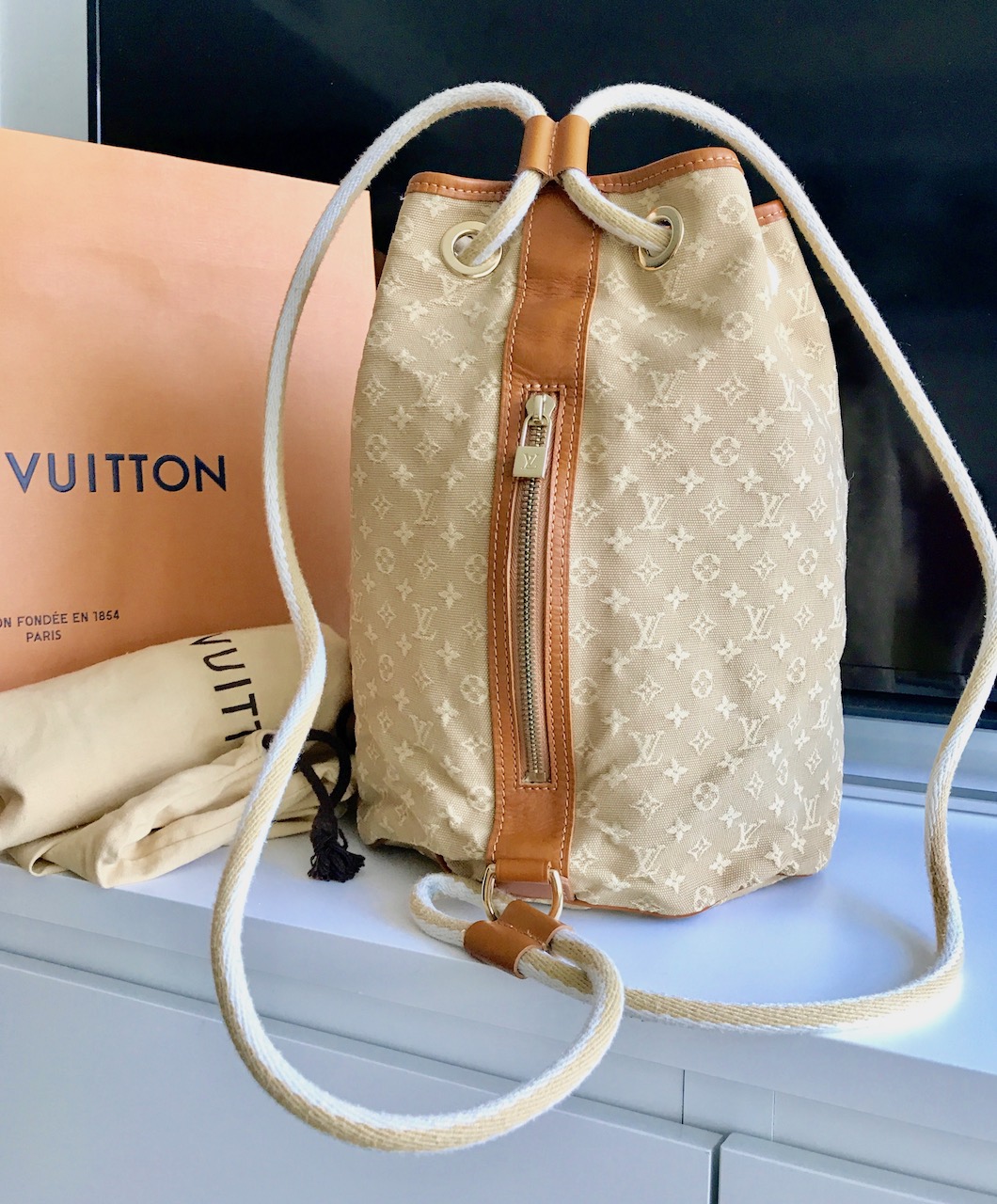 Louis Vuitton Monogram Mini Lin Betsy Beige Backpack