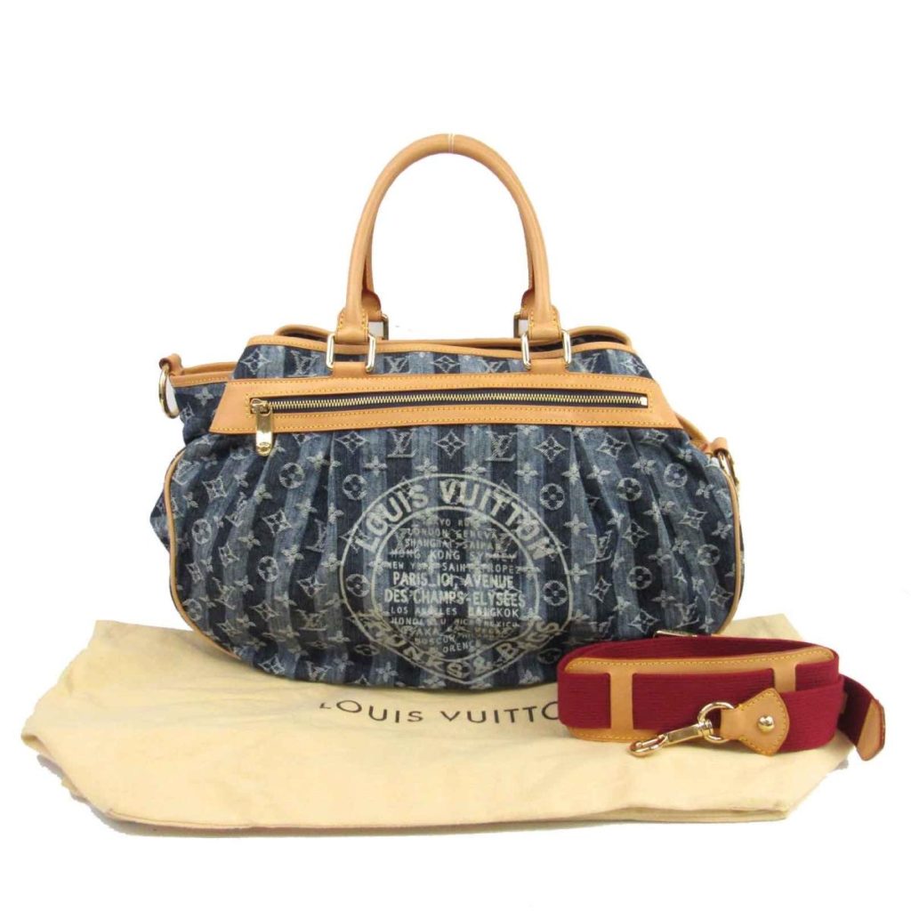 Louis Vuitton Vintage Striped Monogram Denim Porte Epaule Raye GM - Blue  Shoulder Bags, Handbags - LOU770763