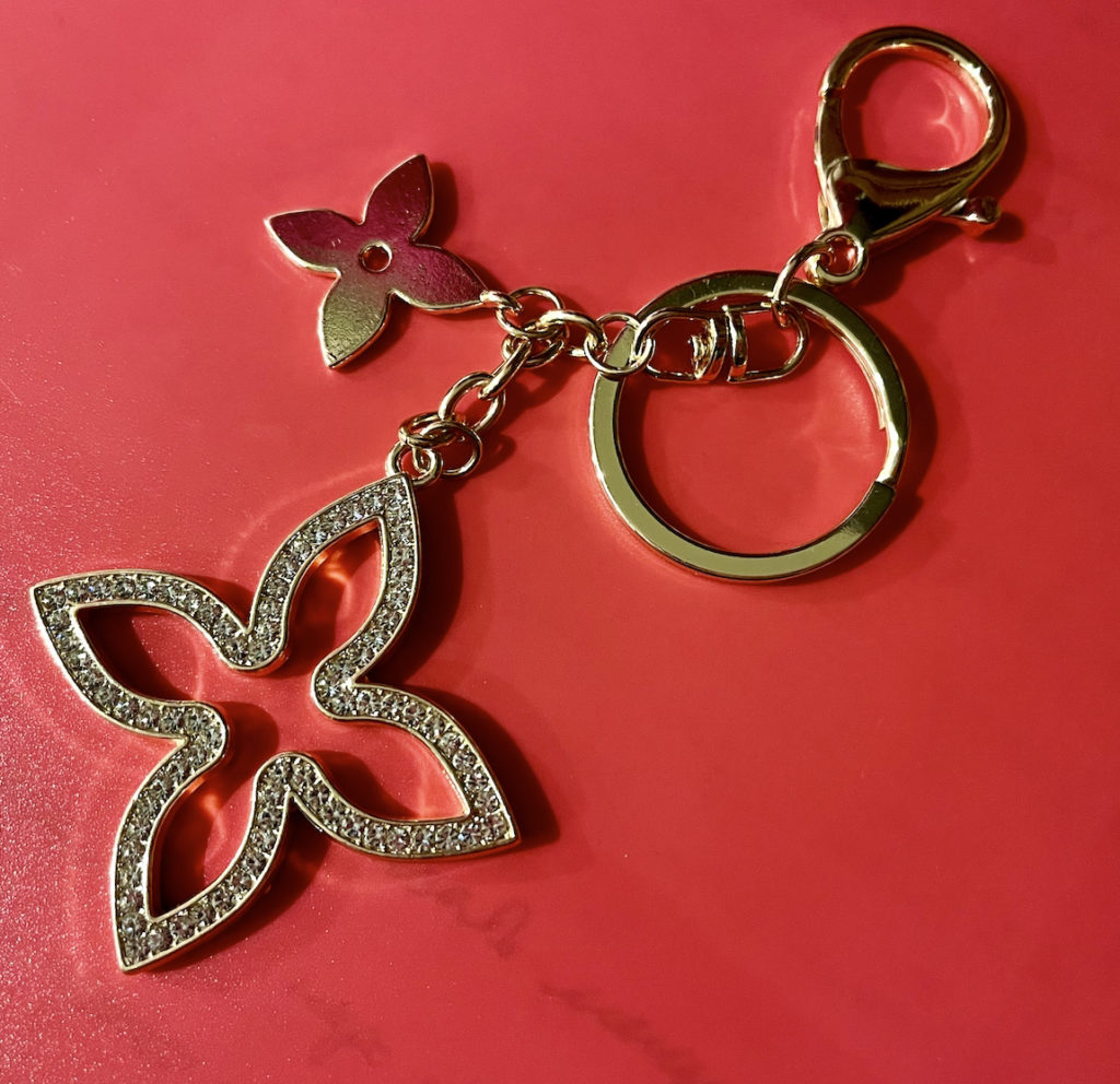 Fashion Rhinestone Flower Bag Charm Keychain Holder Accessories