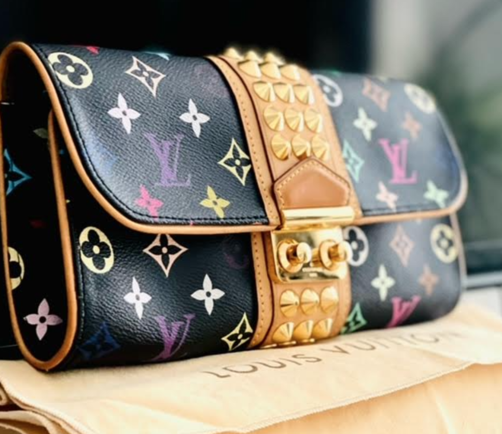 Louis Vuitton Black Multicolor Courtney Studs Pochette Clutch