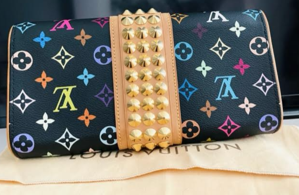 Louis Vuitton Black Multicolor Courtney Studs Pochette Clutch