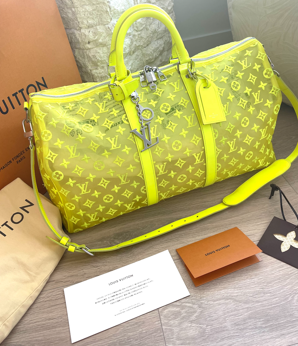 Louis Vuitton Mini Keepall Bag Charm And Key Holder Monogram Taigarama  Yellow 2247103
