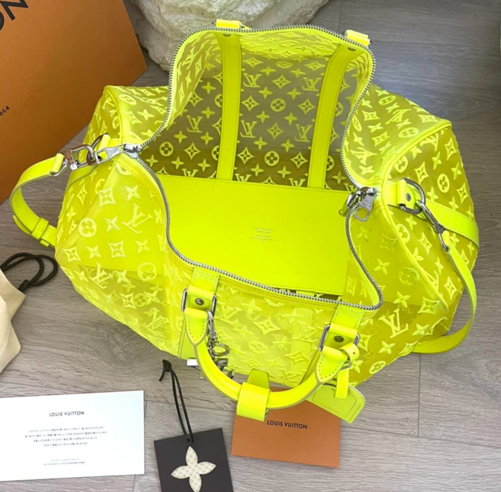 Monogram See Through Mesh Neon Keepall Bandoulière 50 Handbag