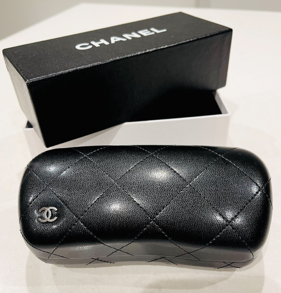 Chanel Black CC Logo Sunglasses Case & Box