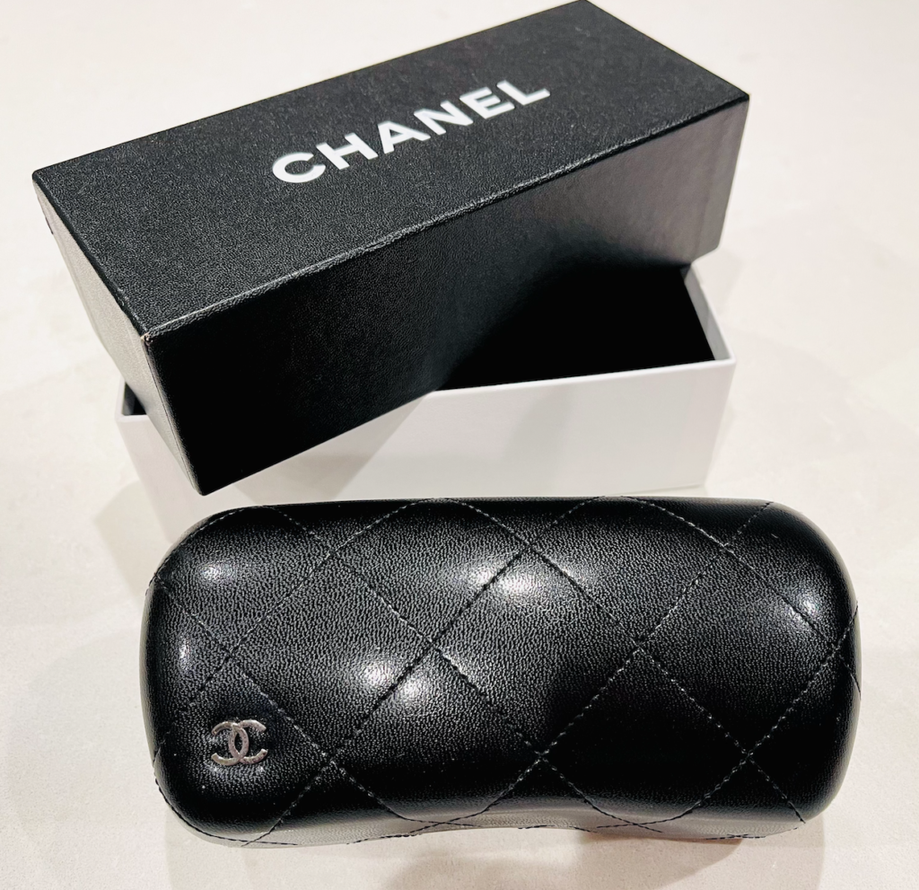 Chanel Black CC Logo Sunglasses Case & Box