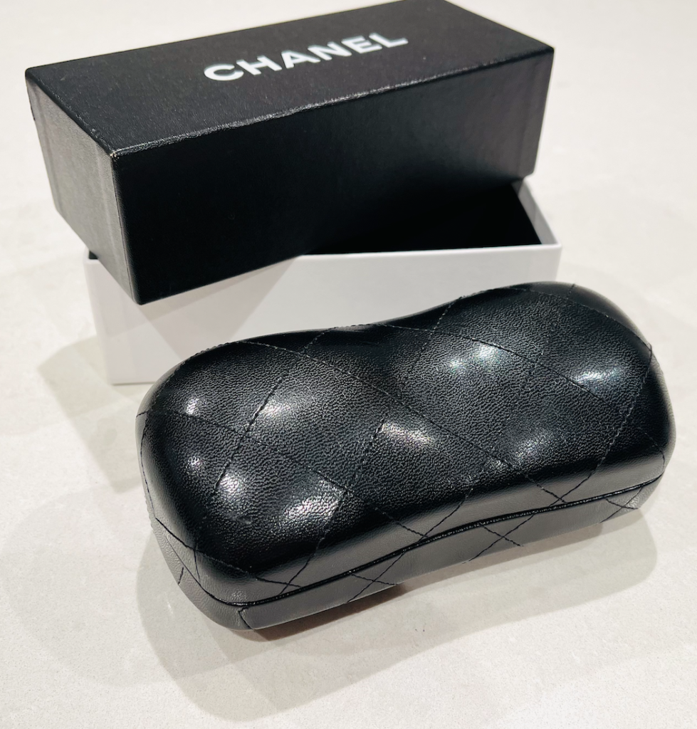 Chanel Black CC Logo Sunglasses Case & Box