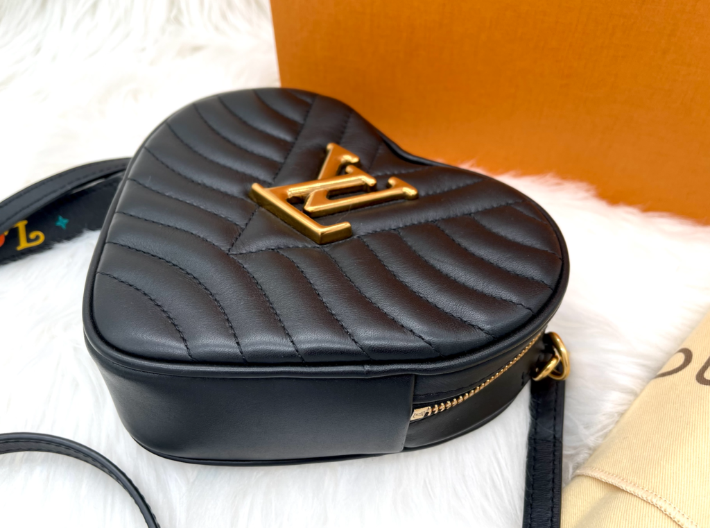 Louis Vuitton New Wave Black Calfskin Heart 3 IN 1 Pouch