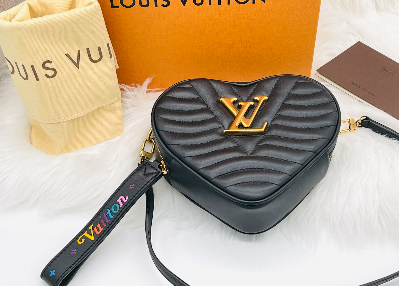 Louis Vuitton New Wave Heart Crossbody Bag Black Pony-style