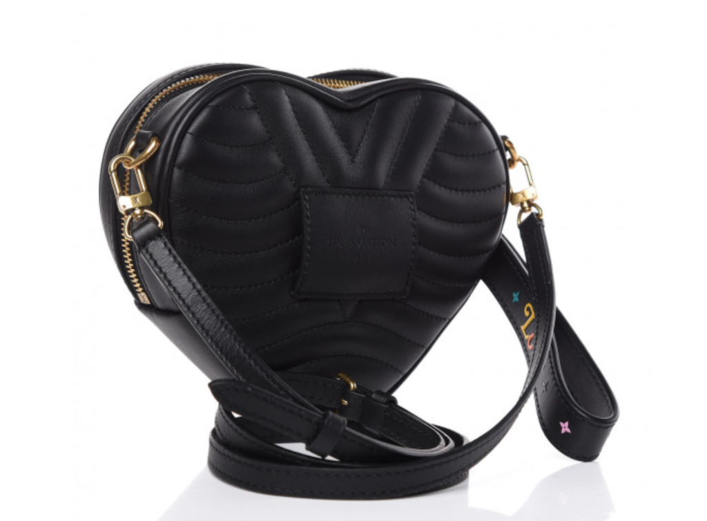 Louis Vuitton New Wave Black Calfskin Heart 3 IN 1 Pouch