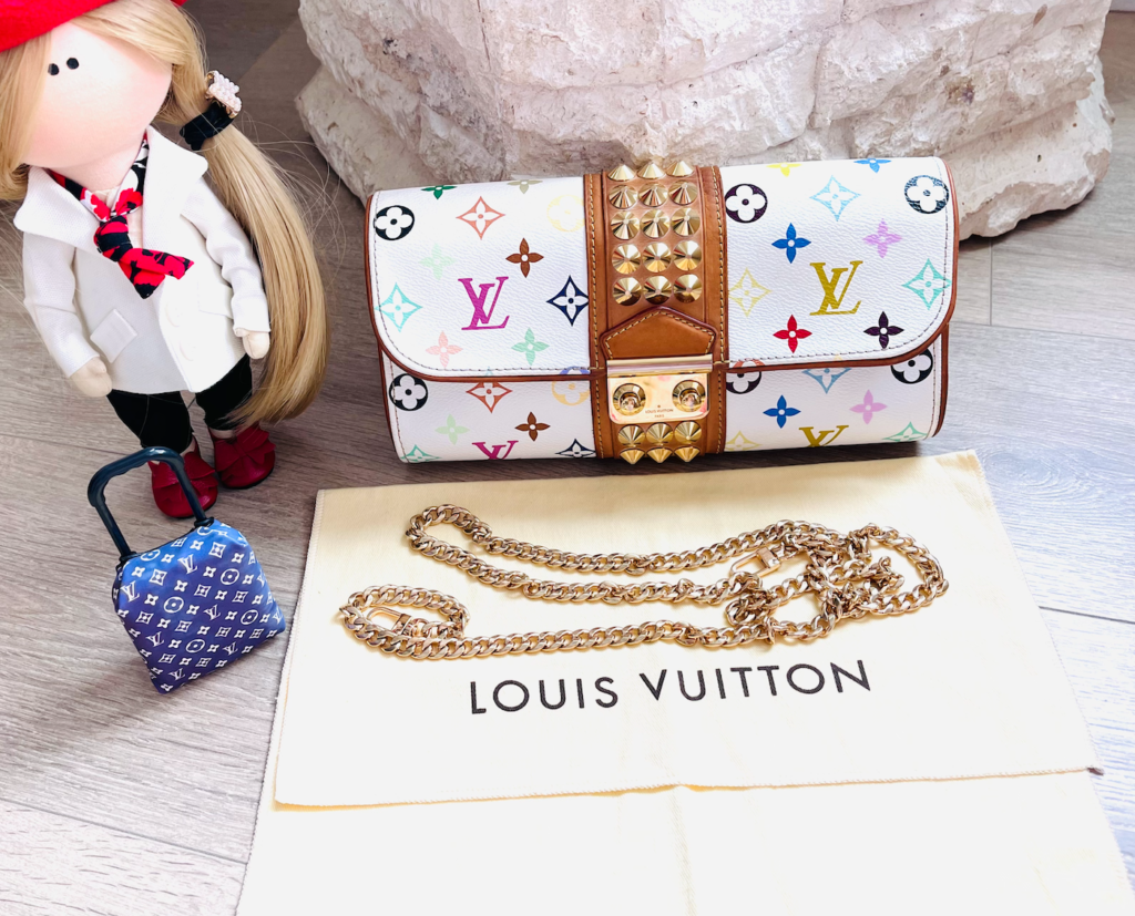 Louis Vuitton White Multicolor Courtney Studs Clutch